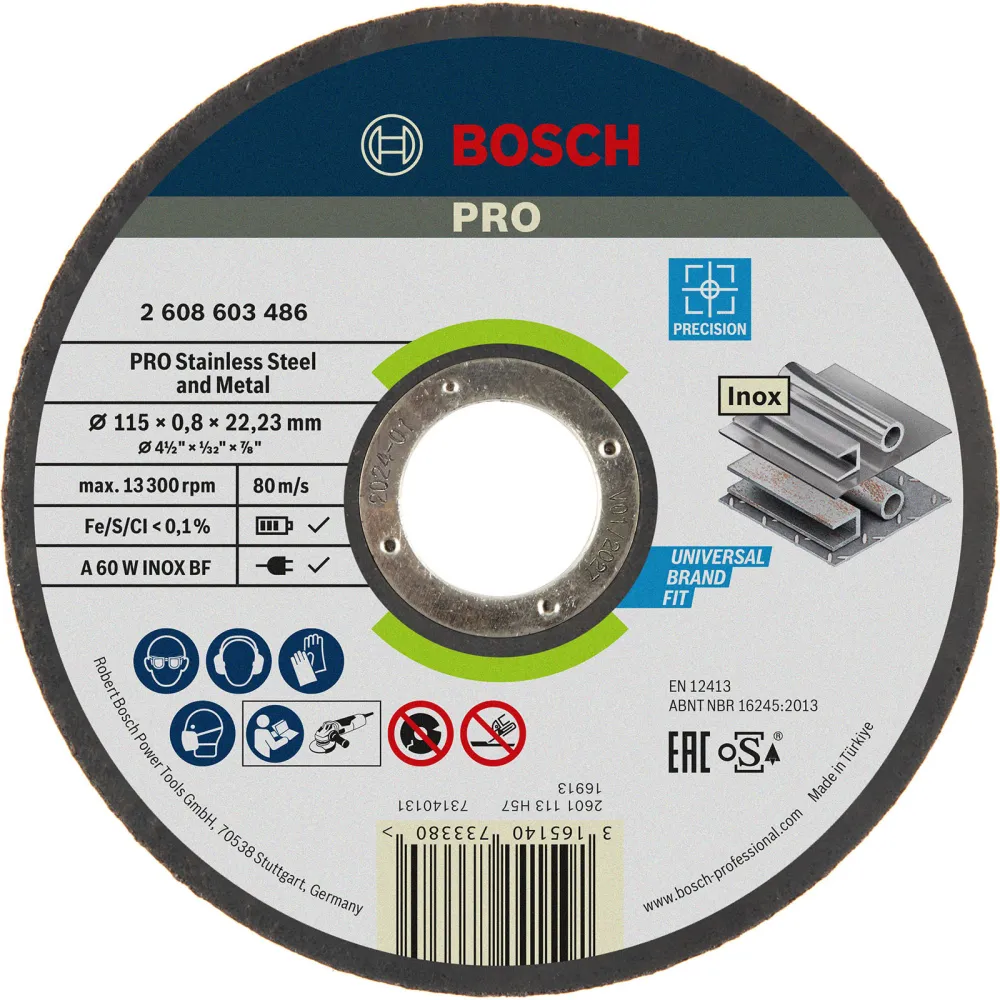 Bosch PRO Stainless Steel and Metal Trennscheibe 115 x 0,8 x 22,23 mm - 2608603486