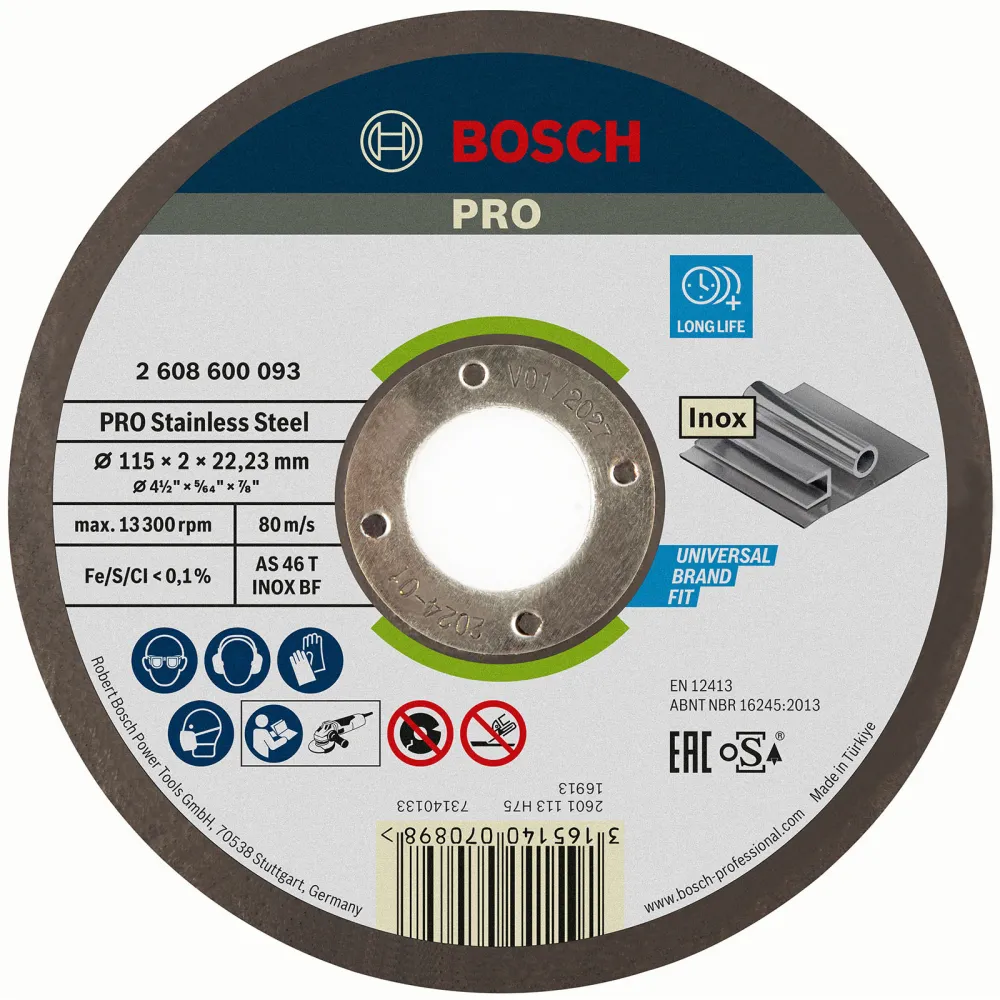 Bosch PRO Stainless Steel Trennscheibe 115 x 2 x 22,23 mm - 2608600093