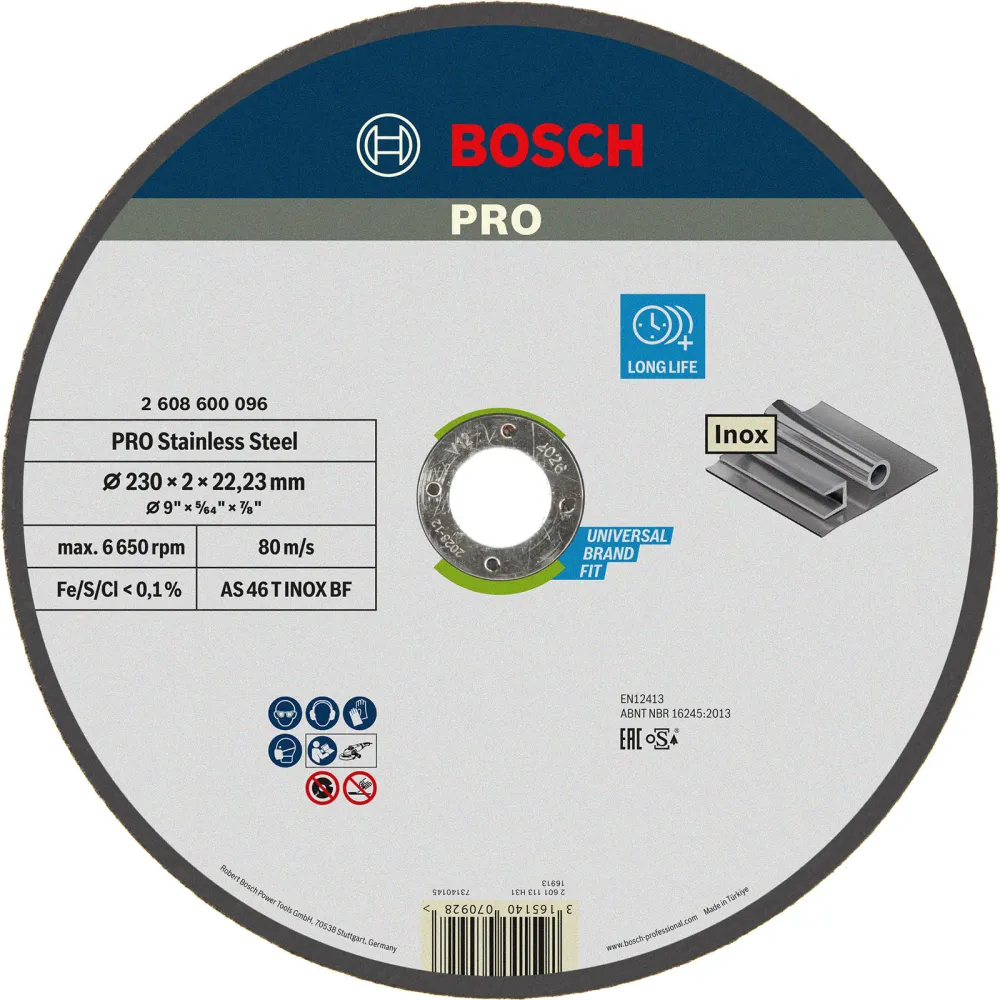 Bosch PRO Stainless Steel Trennscheibe 230 x 2 x 22,23 mm - 2608600096