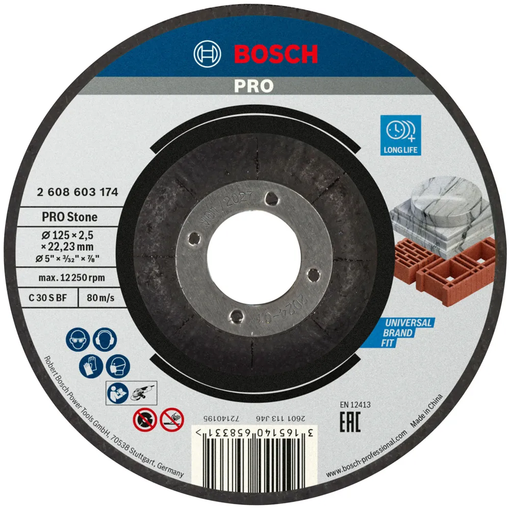 Bosch PRO Stone Trennscheibe 125 x 2,5 x 22,23 mm - 2608603174