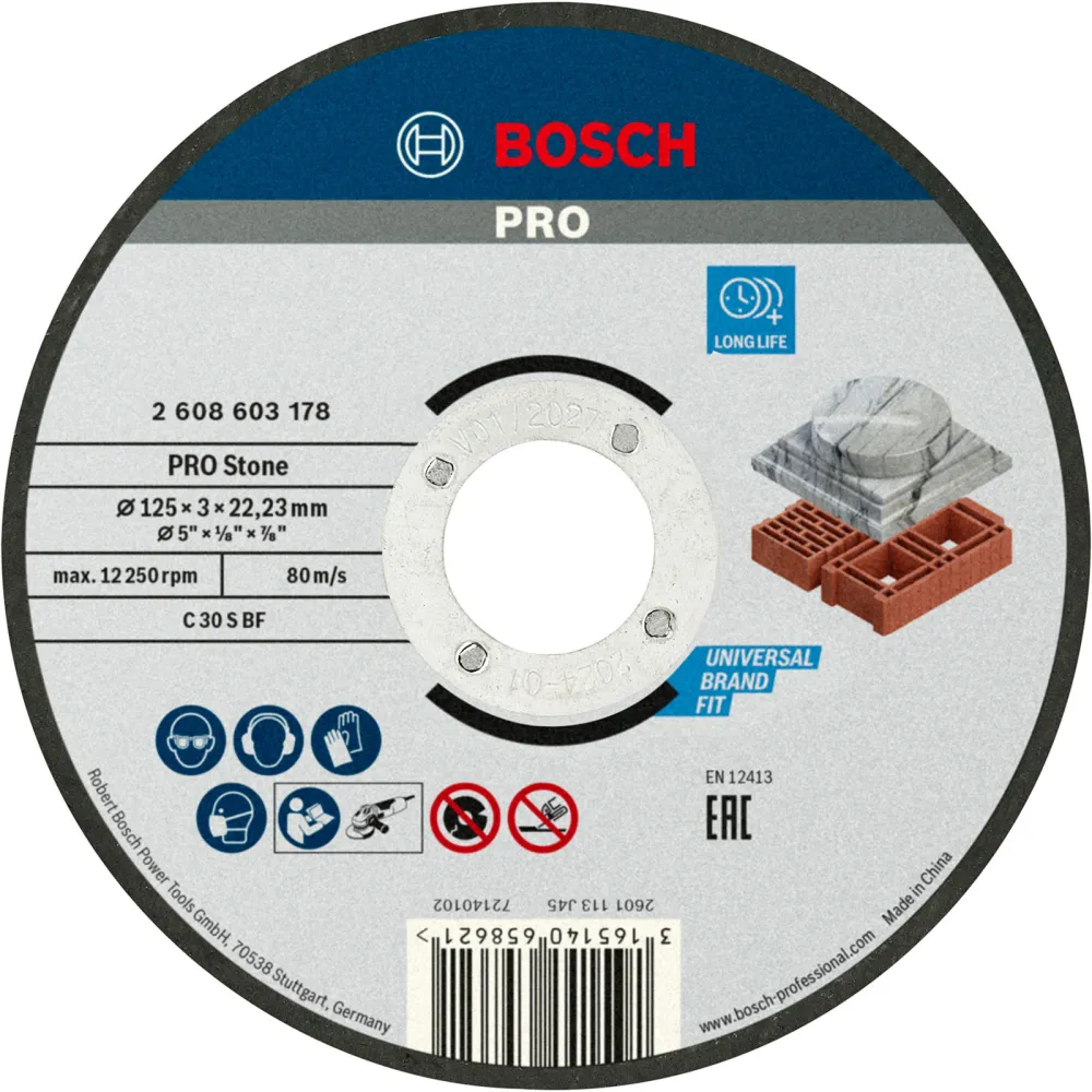 Bosch PRO Stone Trennscheibe 125 x 3 x 22,23 mm - 2608603178