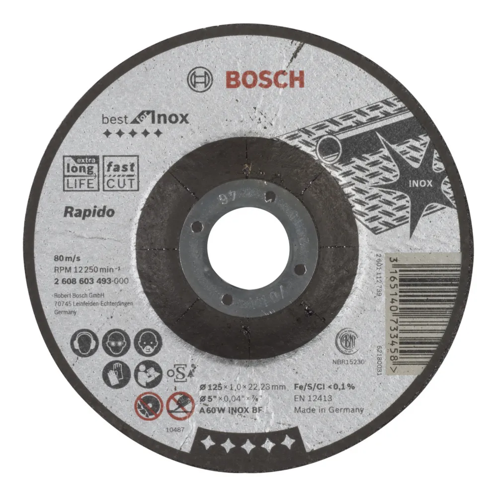Bosch Trennscheibe gekröpft Best Inox Rapido 60 W INOX BF 125 22,23 1 mm - 2608603493