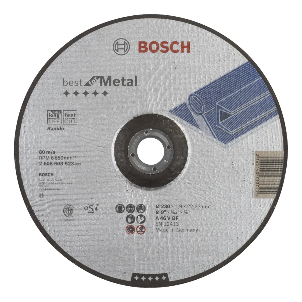 Bosch Trennscheibe gekröpft Best Metal - Rapido 46 V BF 230 mm 22,23 mm 1,9 mm - 2608603523
