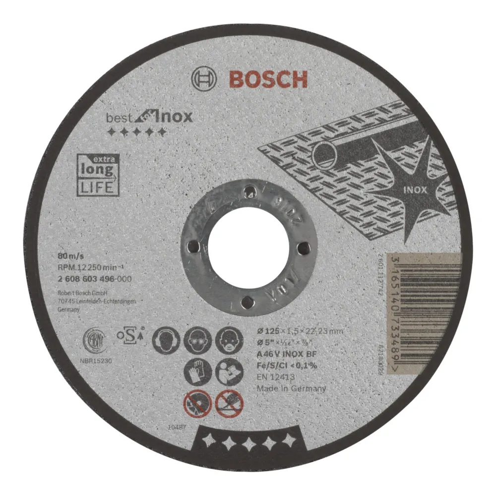Bosch Trennscheibe gerade Best Inox 46 V INOX BF 125 mm 22,23 mm 1,5 mm - 2608603496