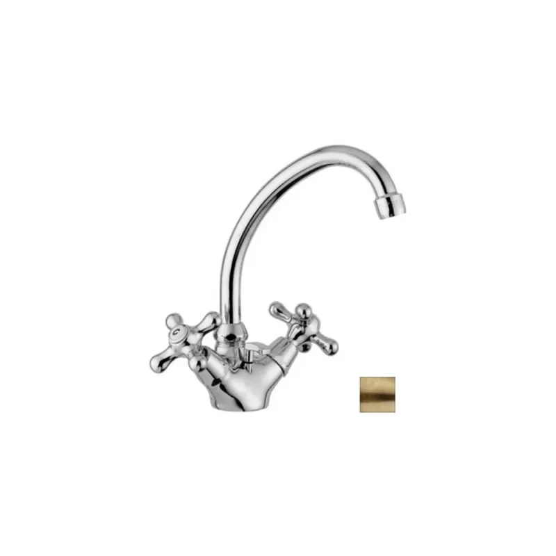 Einloch-Waschbeckenarmatur drehbar Serie Iris Modell IRV077BR Antikbronze Paffoni