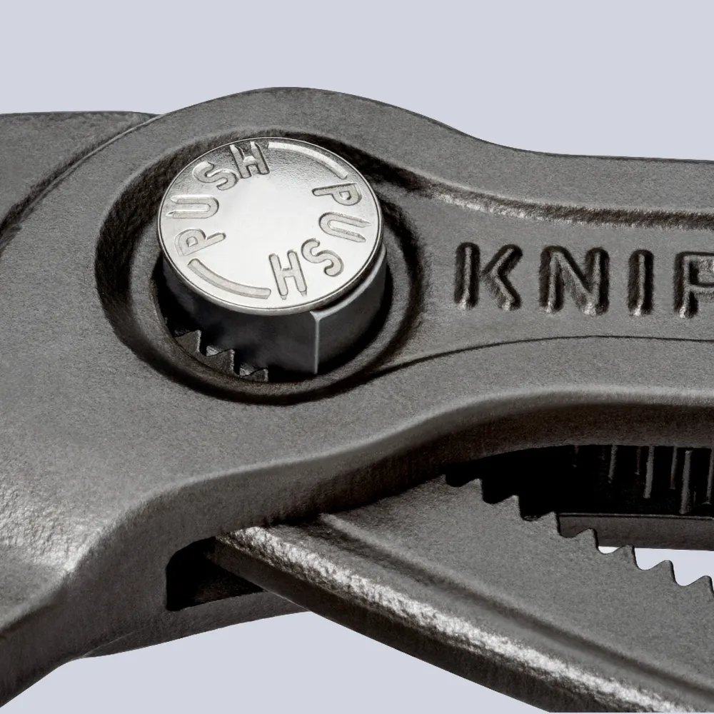 Knipex Cobra® mit Befestigungsöse grau atramentiert, mit Mehrkomponenten-Hüllen, mit integrierter Befestigungsöse zum Anbr...