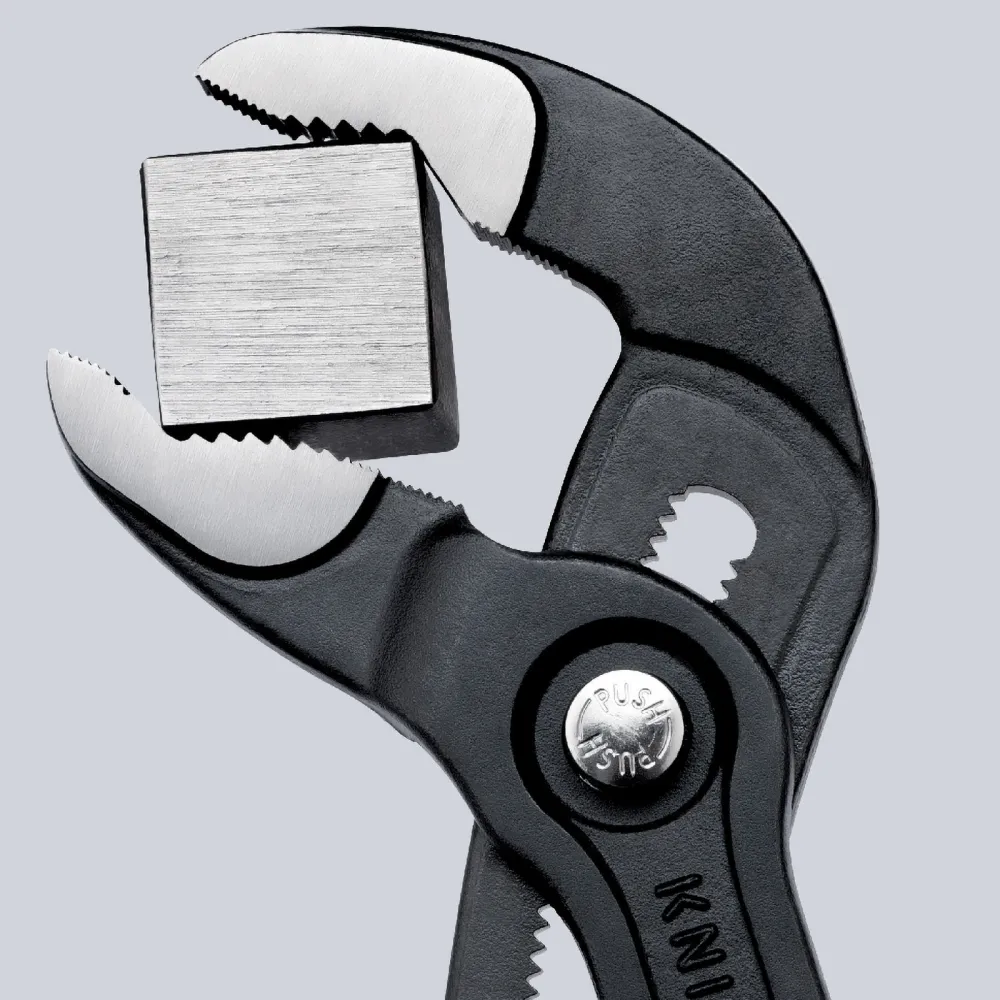Knipex Cobra® mit Befestigungsöse grau atramentiert, mit Mehrkomponenten-Hüllen, mit integrierter Befestigungsöse zum Anbr...