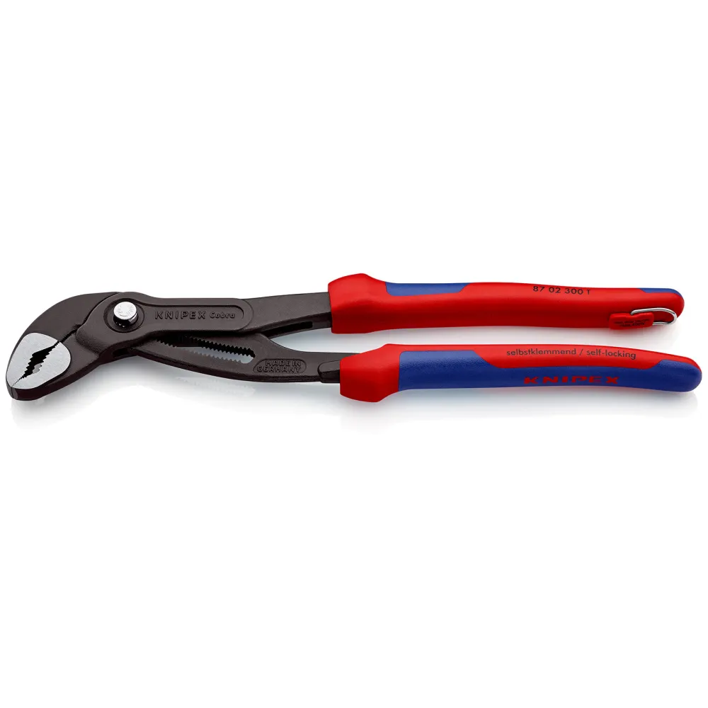 Knipex Cobra® mit Befestigungsöse grau atramentiert, mit Mehrkomponenten-Hüllen, mit integrierter Befestigungsöse zum Anbr...