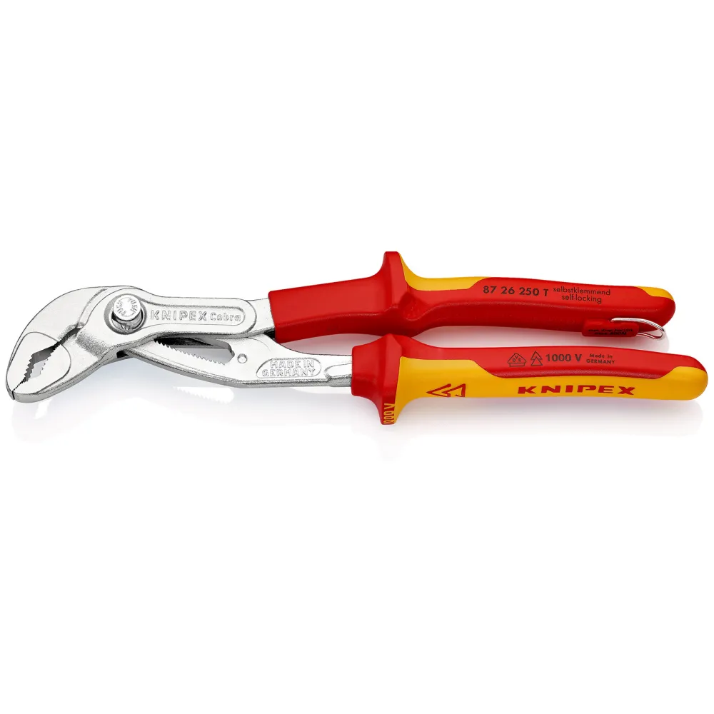Knipex Cobra® WaPu isoliert m. Befestigungsöse verchromt, isoliert mit Mehrkomponenten-Hüllen, VDE-geprüft; mit integriert...