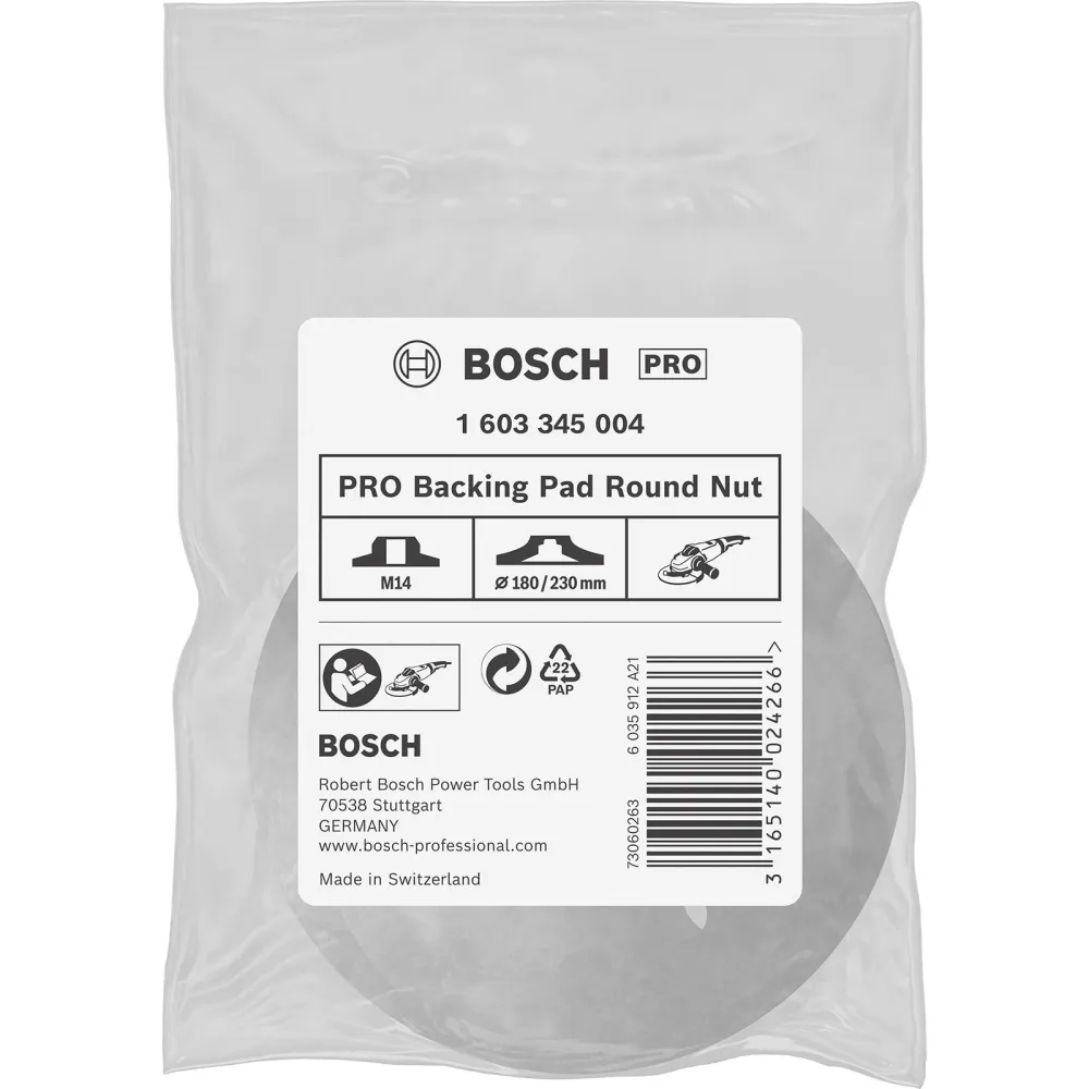 Bosch PRO Backing Pad Round Nut M14 180; 230 mm - 1603345004