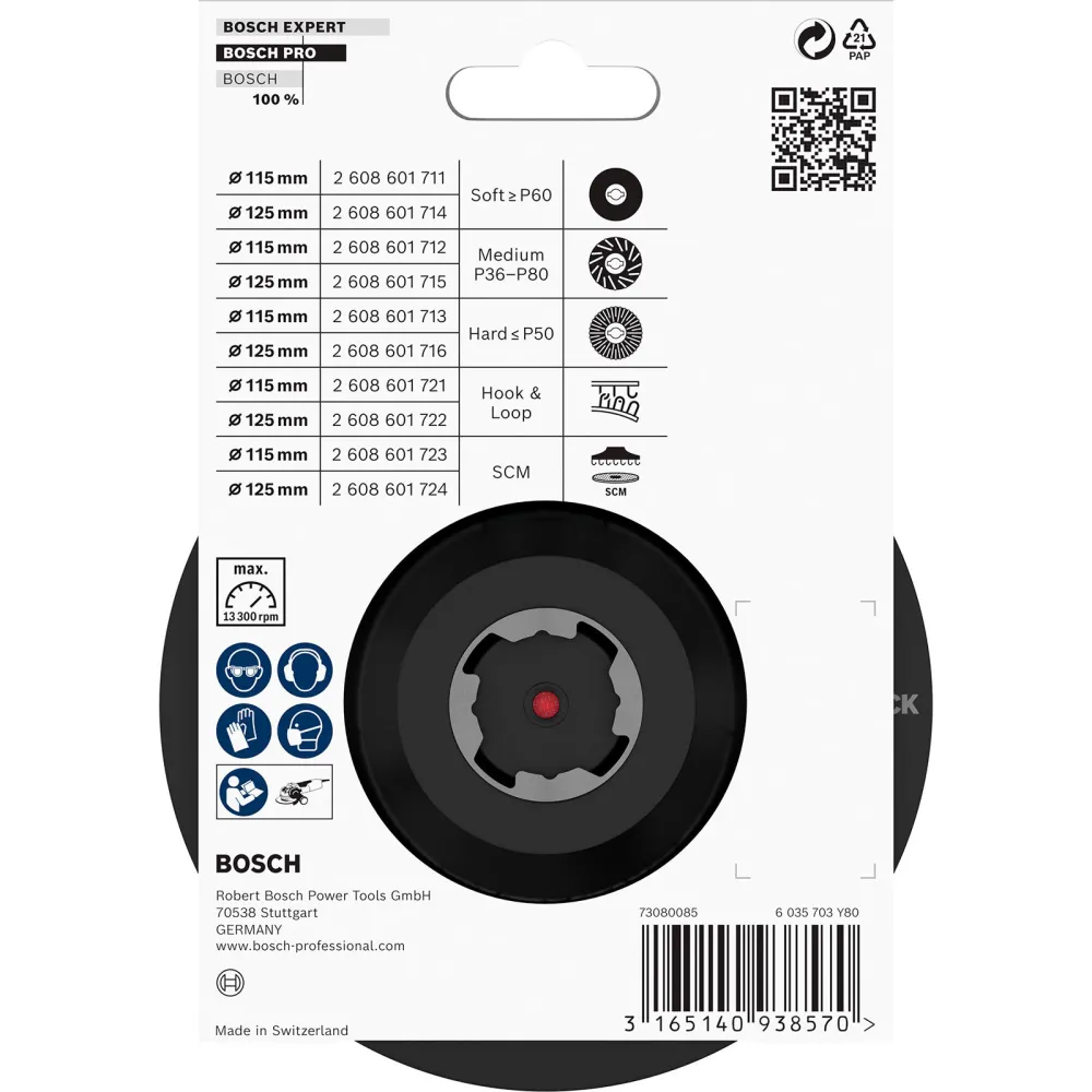 Bosch PRO Backing Pad X-Lock 115 mm Klettverschluss - 2608601721