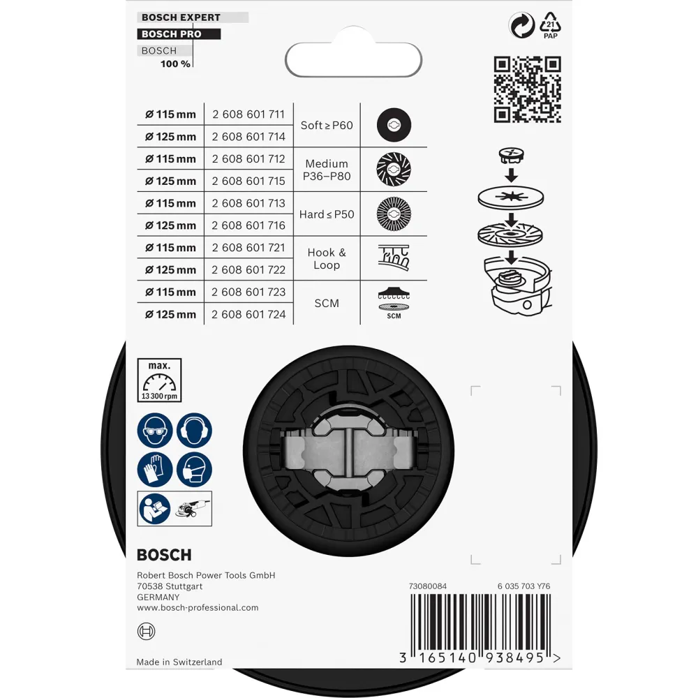 Bosch PRO Backing Pad X-Lock hart 115 mm hart - 2608601713