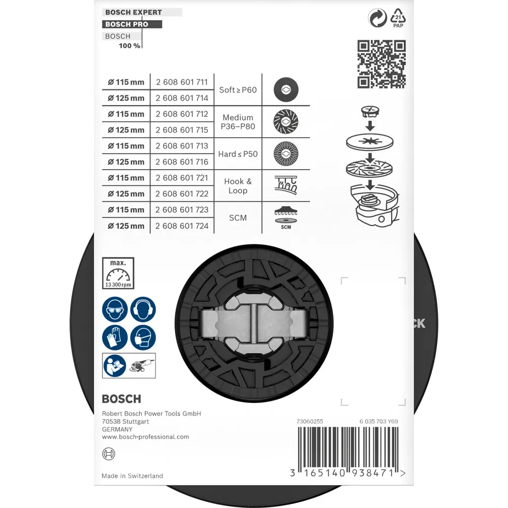 Bosch PRO Backing Pad X-Lock weich 115 mm weich - 2608601711