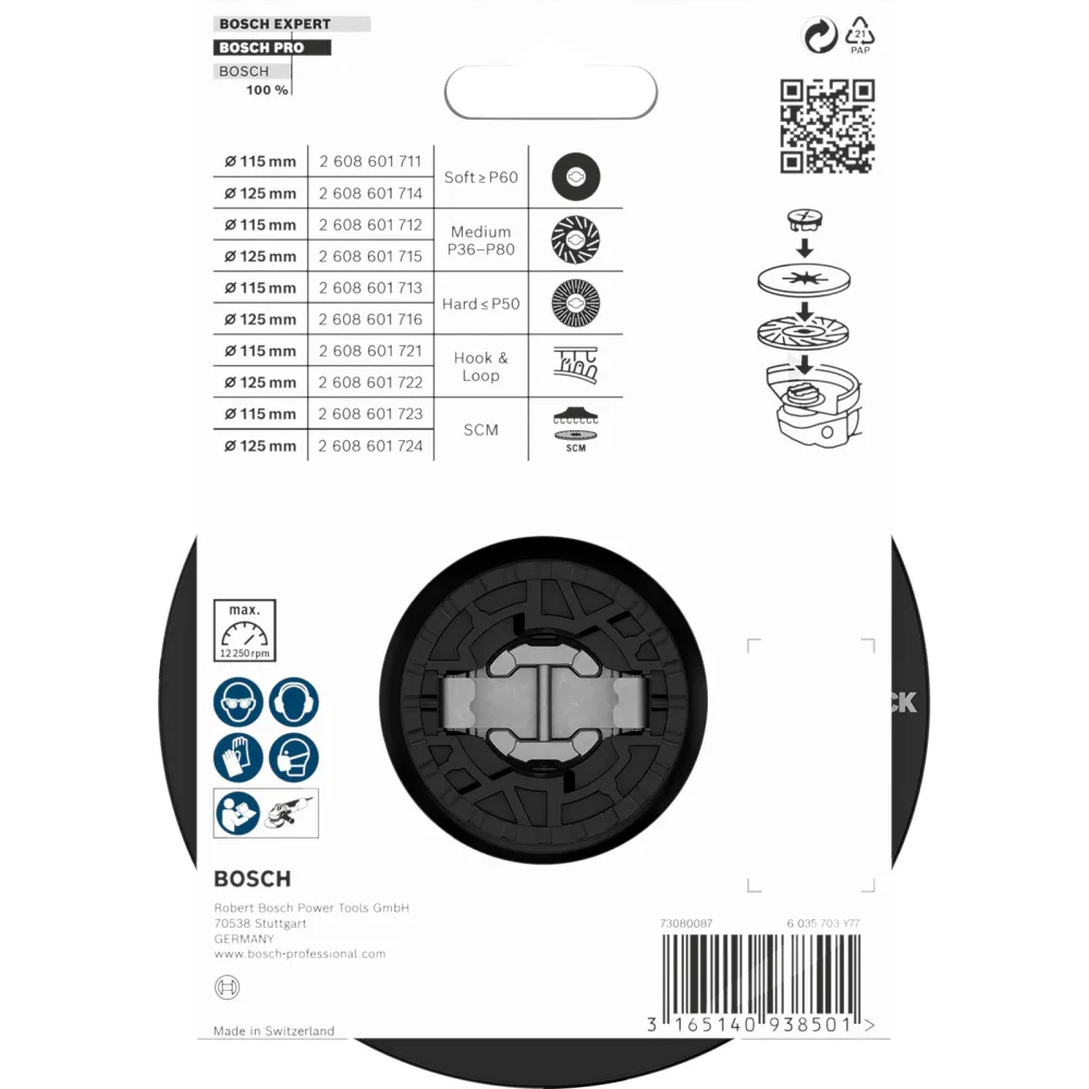 Bosch PRO Backing Pad X-Lock weich 125 mm weich - 2608601714