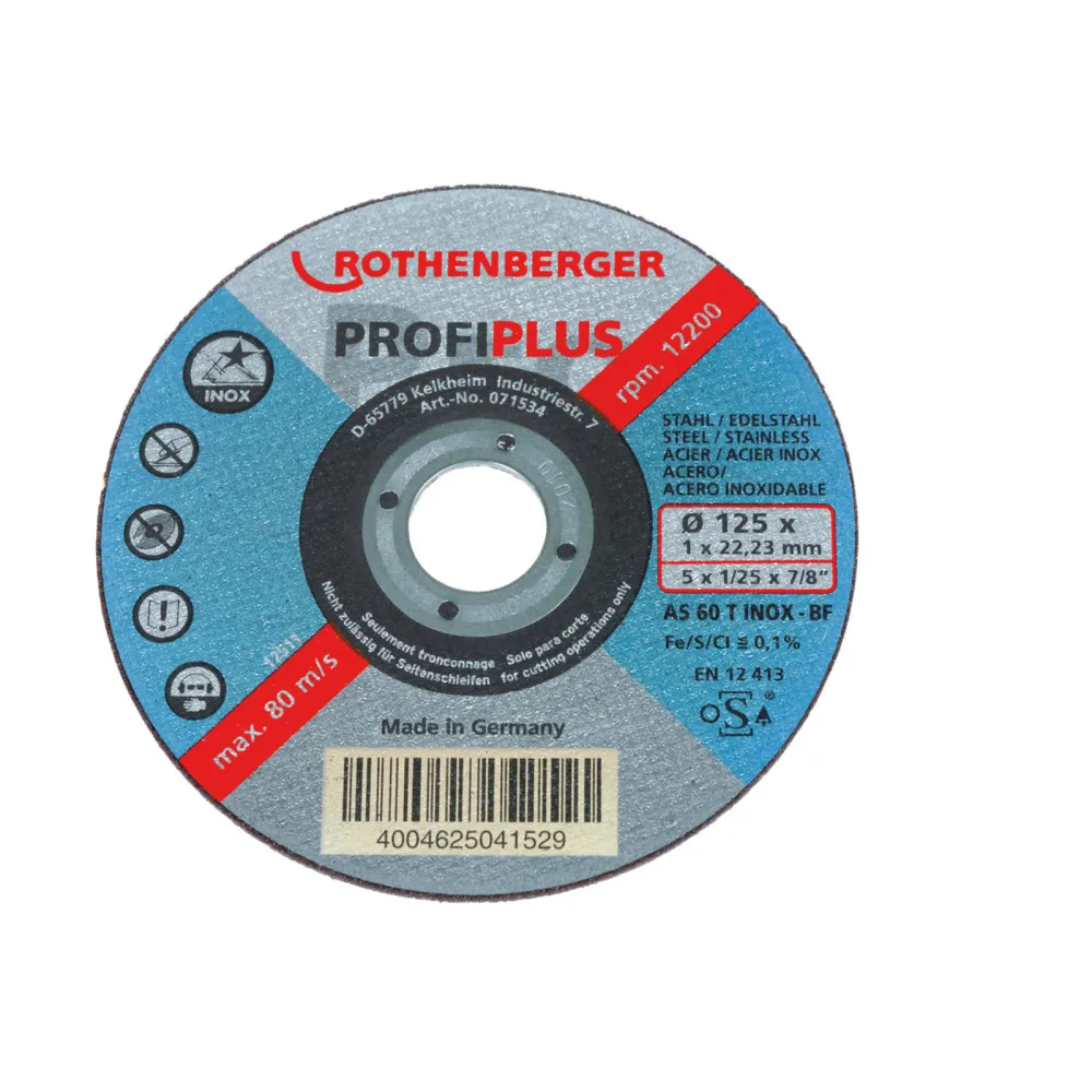 ROTHENBERGER Trennscheibe INOX PROFI PLUS (115×1×22), 10 Stück - 071533D
